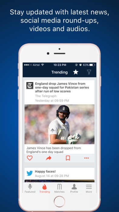 Mobileapp cricking trending news